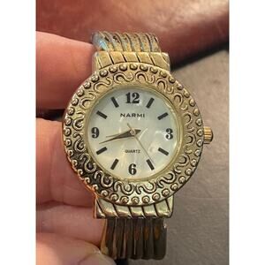 Women's 32mm Gold Tone Narmi Bangle Bracelet watch, MOP Face